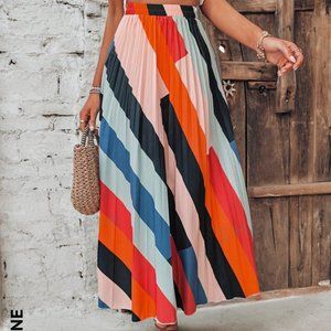 Multi-color Pleated Skirt